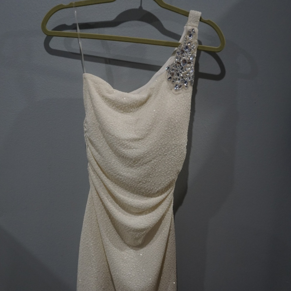 White One Shoulder Formal Minidress
